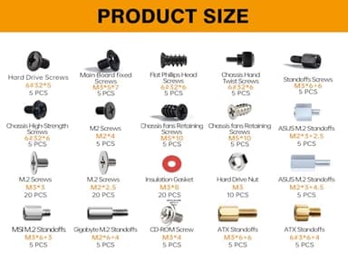 150PCS Computer PC Screws M.2 Standoff SSD Mounting Screws Kit for Motherboard, SSD, Hard Drive, PC Case, Power Supply, M.2 SSD Standoff Mounting Screws for Computer Laptop DIY & Repair - Image 2