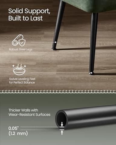 VASAGLE EKHO Collection - Bench for Entryway Bedroom, Synthetic Leather with Stitching, Ottoman Bench with Steel Legs, Living Dining Room, Mid-Century Modern, Loads 660 lb, Forest Green ULOM076C01 - Image 6