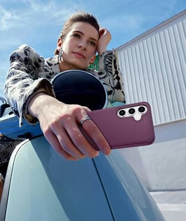 FNTCASE for Samsung Galaxy S25 Case: Dual Layer Heavy Duty Cell Phone Protective Cover Shockproof Rugged with Non-Slip Textured - Military Drop Protection Bumper Tough - 2025, 6.2 inch (Burgundy) - Image 8