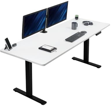 VIVO Large Electric 83 x 30 in Standing Desk, Memory Height Adjustment, 1B Series, White Top Black Frame, DESK-KIT-1B8W - Image 1