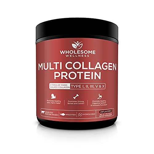 Wholesome Wellness Multi Collagen Protein Powder Hydrolyzed (Type I II III V X) Grass-Fed All-in-One Super Bone Broth + Peptides - Premium Blend of Beef, Chicken, Wild Fish, Eggshell, 58 Servings - Image 1