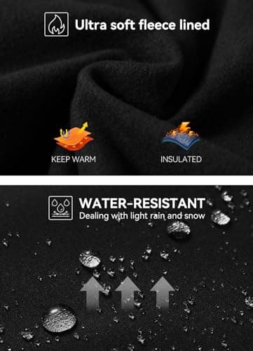 baleaf Fleece Lined Leggings Women Waterproof Thermal Winter Hiking Pants Warm Tights Skiing Running Yoga Travel Gear Black L - Image 4