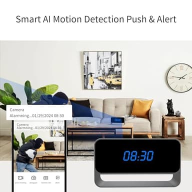 DuboCam Clock Camera - Full HD 1080P Wireless Camera - WiFi Nanny Cam for Home Indoor Security - WiFi & Bluetooth Connection【Upgraded】 - Image 5