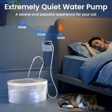 Cat Water Fountain, 100oz/3L Cat Fountain, Super Silent Pet Water Fountains for Cats Indoor, LED Water Level Alarm Light, Faucet Cat Fountain with Quiet Pump for Cats Dogs, BPA-Free, Easy Clean-White - Image 7