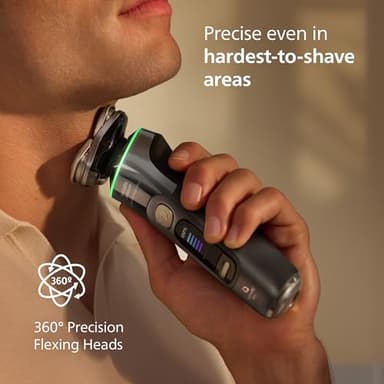 Philips Norelco Shaver i9000 Prestige Ultra, Wet & Dry Electric Shaver, Dark Slate, SenseIQ Pro Technology, Triple Lift & Cut System, 360 Rotating NanoTech Precision Blades, Quick Clean Pod, XP9402/86 - Image 5