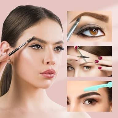7pcs Eyebrow Tweezers Kit for Women Precision Plucker with Brow Scissors & Razor & Spoolie for Facial, Chin, Brow, Splinter and Ingrown Hair - Image 7