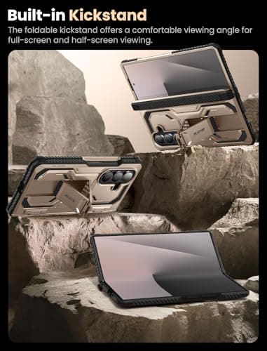 i-Blason Armorbox for Samsung Galaxy Z Fold 7 Case with Stand [Tempered Glass Screen Protector] [Hinge Protection] Full-Body Heavy Duty Rugged Shockproof Protective Case for Z Fold 7 (Desert) - Image 5