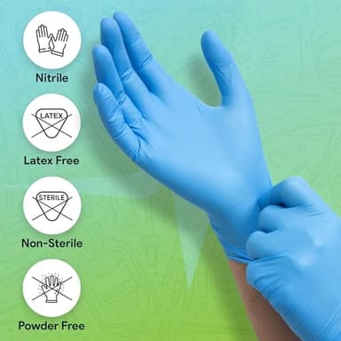 Medical Exam Blue Nitrile Gloves Large 1000 Count - 3 Mil Powder and Latex Free Disposable Gloves - Case of 10 Boxes of 100 - Image 4