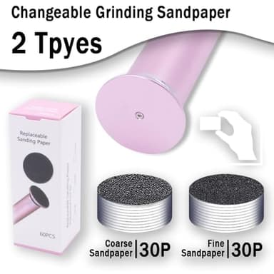 Dr.Pedi Electric Callus Remover for Feet Speed Adjustable Electric Foot File with 60pcs Replacement Sandpaper Discs Pro Pedicure Foot Filer Dead Dry Hard Skin Calluses Foot Grinder Pink - Image 9