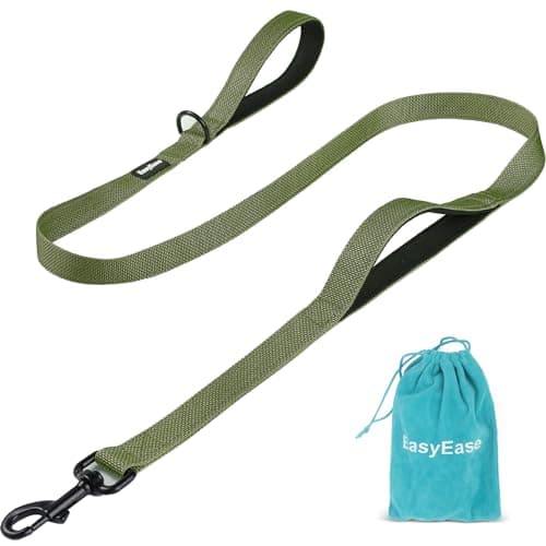 EasyEase Dog Leash with 2 Comfortable Soft Padded Handles 4FT Green Reflective Heavy Duty Pet Dog Walking Leashes Durable Dog Training Lead & Traffic Handle for Large Medium and Small Dogs - Image 1