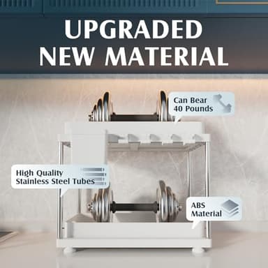 VERIFOST 2 Pack Under Sink Organizers and Storage, Double Sliding Kitchen Cabinet Organizer, 2 Tier Height Adjustable Countertop Organizer for Kitchen Bathroom Laundry, White - Image 2