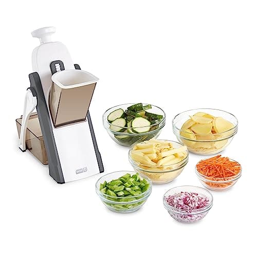 DASH Safe Slice® Mandoline Slicer, Julienne + Dicer for Vegetables, Meal Prep & More with 30+ Presets & Thickness Adjuster - Grey - Image 1