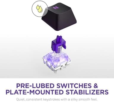 NZXT Function 2 Full-Size Wired Optical Gaming Keyboard - 8K Polling Rate - Linear Optical Switches - Adjustable Actuation - Double-Shot PBT Keycaps - RGB - Hot-Swappable - Black - Image 5