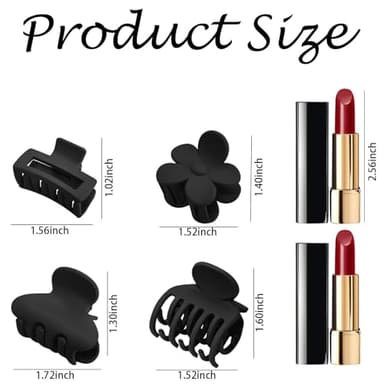 Small Claw Clips for Thin/Medium Thick Hair,12Pcs 1.5 Inch Mini Matte Tiny Jaw Clips for Women Girls 4 Style Nonslip - Image 5