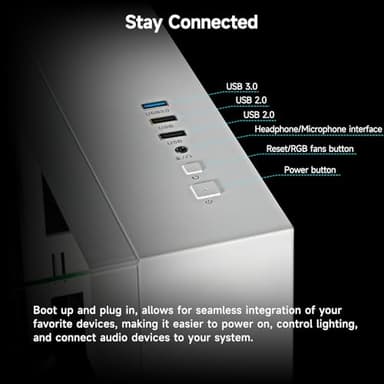 Gaming PC Desktop Computer - Ryzen 5 5600, Radeon RX 6500XT 4GB, 16GB DDR4 RAM, 1TB NVME SSD, Prebuilt Tower Computer (White) - Image 5