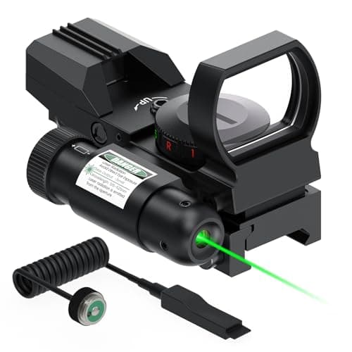 Feyachi RSL-88 Reflex Sight - 4 Reticle Red & Green Dot Sight Optics with Integrated Green Laser Sight Less Than 5mW Output with Pressure Switch - Image 1