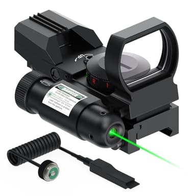 Feyachi RSL-88 Reflex Sight - 4 Reticle Red & Green Dot Sight Optics with Integrated Green Laser Sight Less Than 5mW Output with Pressure Switch - Image 1