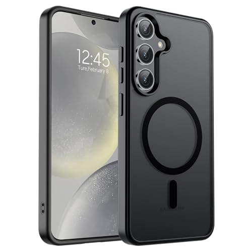 SUPFINE Magnetic for Samsung Galaxy S24 Plus Case / S25 Plus Case(Compatible with MagSafe) (Military Grade Drop Protection) Slim Translucent Shockproof Phone Case,Black - Image 1