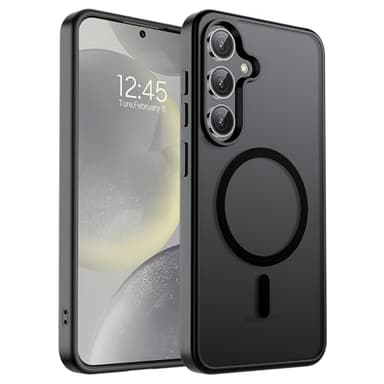 SUPFINE Magnetic for Samsung Galaxy S24 Plus Case / S25 Plus Case(Compatible with MagSafe) (Military Grade Drop Protection) Slim Translucent Shockproof Phone Case,Black - Image 1