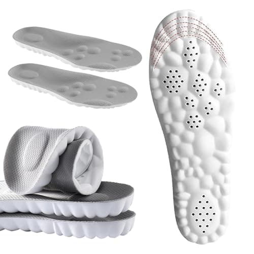 DWTWLE 4D Cloud Insoles for Men and Women, Memory Foam Cloud Insoles Super Soft Anti-Fatigue, Shock Absorption, Relieve Foot Pain, (Gray, Men: US 7-11) - Image 1
