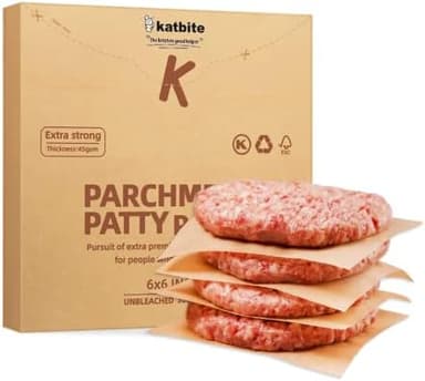 Katbite 300Pcs 6x6 Inches Patty Paper, Burger Patty Paper, Unbleached Parchment Sheets, Heavy Duty & Non-Stick, Squares for Seperating Patty, Cookies, Storing Foods Wrapping Candies - Image 3