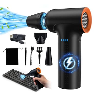 YEAHCO Compressed Air Duster - High Speed 300000RPM Electric Air Duster,120M/S 3 Gear 10000mAh Rechargeable Cordless Air Blower Turbo Fan, Jet Dry Blower for PC Computers Car Electronics - Image 1