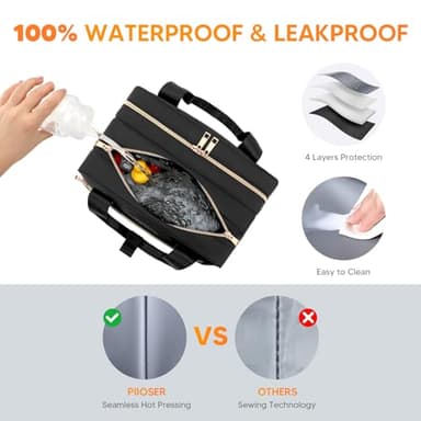 PIIOSER Breastmilk Cooler Bag with Ice Pack, Compatible with Wearable Breast Pumps & Accessories - Portable Pumps Carrying Case for Nursing & Working Moms, Black - Image 3
