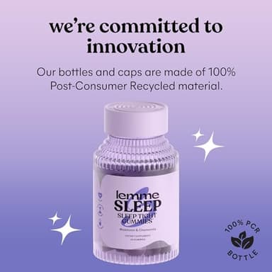 Lemme Sleep Gummies with 5mg Melatonin, Elderberry, Magnesium, L-Theanine, Chamomile and Lavender, Drug-Free Nighttime Sleep Aid, Gluten Free, Gelatin Free, Non GMO, Berry Flavored (60 Count) - Image 6