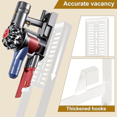 OUTBROS Vacuum Stand, Metal Storage Bracket Compatible with Dyson V15 V12 V11 V10 V8 Series Handheld Cordless Vacuum Cleaners and Accessories, Stable Attachments Organizer, White - Image 3