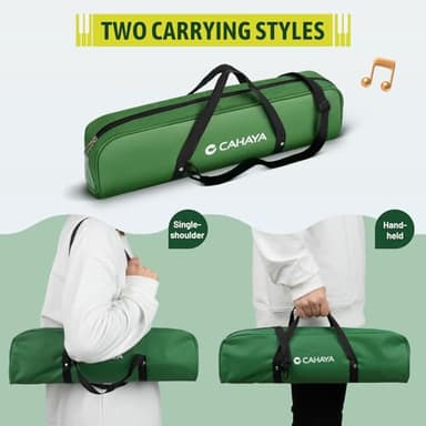 CAHAYA Melodica Instrument 32-Keys Green Double Tubes Mouthpiece Air Piano Pianica Keyboard Musical Instrument with Carrying Bag for Performance Gift CY0356 - Image 3