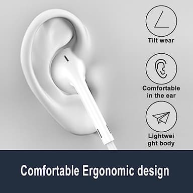2 Packs-for iPhone Headphones Wired Earbuds/Earphones Nosie Reduction Built-in Microphone & Volume Control Headsets Compatible with iPhone 14/13/12/11/XR/XS/X/8/7/SE/Pro/Pro Max - Image 2