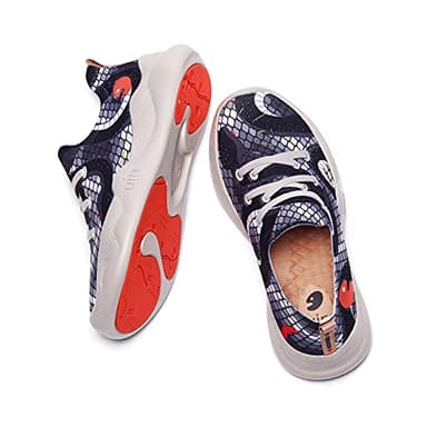 UIN Women's Fashion Sneakers Lightweight Walking Casual Slip Ons Comfortable Art Painted Athletic Travel Shoes Mijas Snake (8) - Image 3