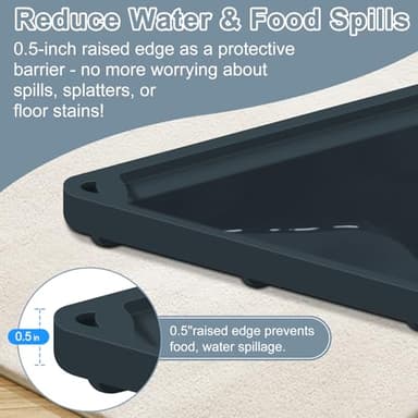 Pet Food Mat, Gimilife Silicone Dog Cat Feeding Mat for Food and Water,Waterproof Pet Feeding Mats with High Lips, Pet Placemat Bowl Mat for Messy Drinkers - Image 4