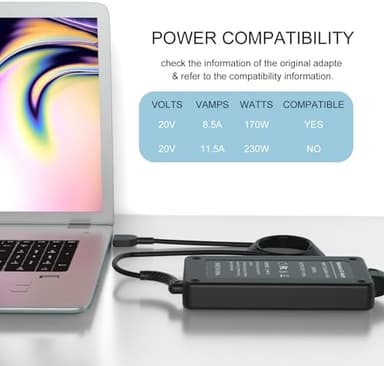 Vanzer 170W AC Charger Fit for Lenovo Thinkpad T15p T15g P15v P16v P15 P16 P17 Gen 3 2 1 P50 P51 P52 P53 P70 P71 P73 P1 Gen 6 5 4 3 2 1 W540 W541 Power Adapter - Image 7