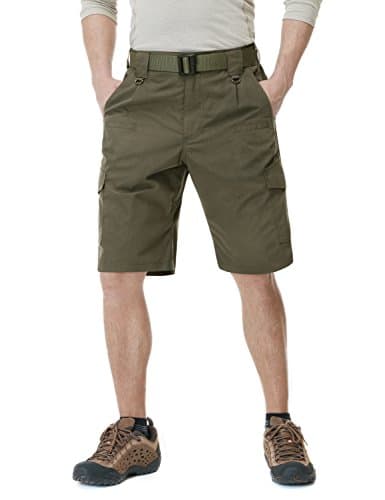 CQR Men's Quick Dry Stretch Hiking Cargo Shorts, Lightweight Water Resistant Tactical Casual, Golf & Outdoor with Pockets, Ripstop Tundra, 42 - Image 1