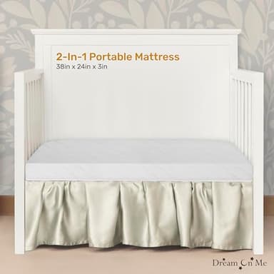 Evolur Rest EZ 2-in-1 Mini Crib Mattress – Dual-Sided Comfort, Water-Resistant White Cover, GREENGUARD Gold & JPMA Certified, Crafted from Recycled Sustainable Materials, Proudly Made in USA - Image 7