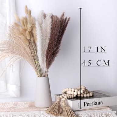 Colorful Pampas Grass Decor – White Dried Arrangements for Weddings, Baby Showers, and Home Decor. 17” Centerpiece (No Vase). - Image 3