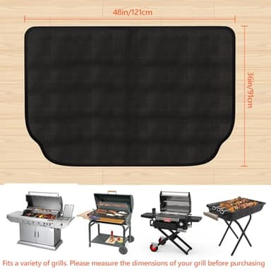 48 x 36 Inch Under Grill Mat for Outdoor Grill, Double-Sided Fireproof Deck and Patio Protector, BBQ and Fire Pit Mat, Outdoor Grill Accessory, Oil-Proof Waterproof - Image 7