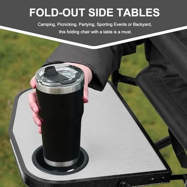 Yestomo Camping Chairs, Folding Chairs for Outside, Directors Chairs Foldable Adults Heavy Duty,Support to 450LBS - Image 4