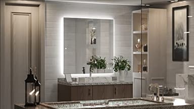 TETOTE 36 x 36 Inch LED Backlit Mirror with Light Bathroom,Anti-Fog,Dimmable,CRI90+,IP 54Water Proof,Vanity Mirror with Light,Wall Mounted,Horizontal/Vertical - Image 2