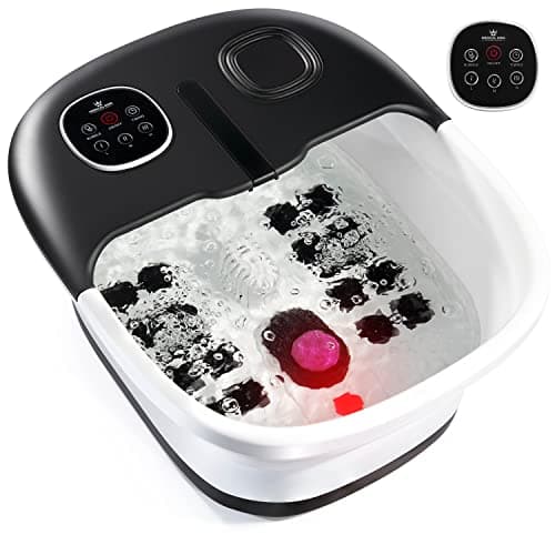 Medical king Foot Spa with Heat and Massage and Jets Includes A Remote Control A Pumice Stone Collapsible Massager with Bubbles and Vibration - Image 1