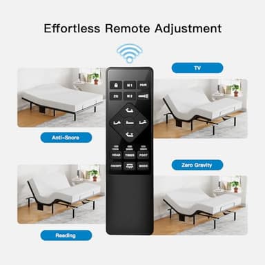 Pipishell Queen Adjustable Bed Frame with Massage, Electric Bed Base with Head & Foot Incline, USB-A & USB-C Ports, LED Under-Bed Lighting, 4 Leg Height Options, and Easy 3-Step Assembly - Image 4