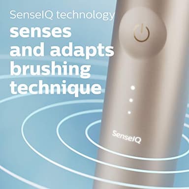 Philips Sonicare DiamondClean Prestige 9900 Rechargeable Electric Toothbrush with SenseIQ, 5 Premium All-in-One Brush Heads, Plaque Removal, Gum Care, Whitening, Champagne, BD9001AZ - Image 2