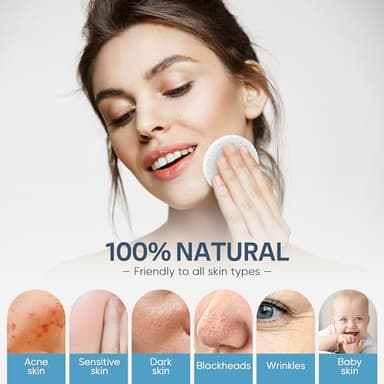 50-Count Compressed Facial Sponges, GAINWELL White Cellulose 100% Natural Cosmetic Spa Sponges for Facial Cleansing, Exfoliating Mask, Makeup Removal - Image 5