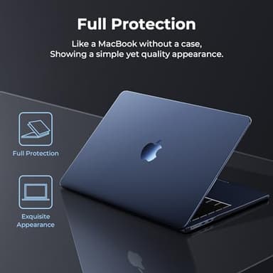 EooCoo Compatible with MacBook Air 13 inch Case M4 2025 2024-2022 M3 M2 A3240 A3113 A2681, Matte Scratch Resistant Protective Hard Shell Cover Compatible for MacBook Air 13.6 inch Case, Midnight Clear - Image 2