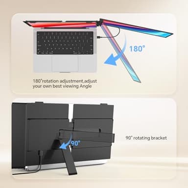 POTTMACEE 14.2" Laptop Screen Extender, 0.17" Ultra-Thin FHD 1080P IPS Portable Monitor for Laptop, Dual Screen Travel Monitor Extender, Plug-Play for Windows/Mac/Chrome, Fit 13”-17.3” Laptops - Image 6