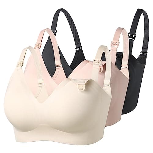 Momcozy Nursing Bras for Breastfeeding 3 Pack, YN21 Seamless Ultra Comfort Maternity Bra, Pregnancy Sleep Bralette - Image 1