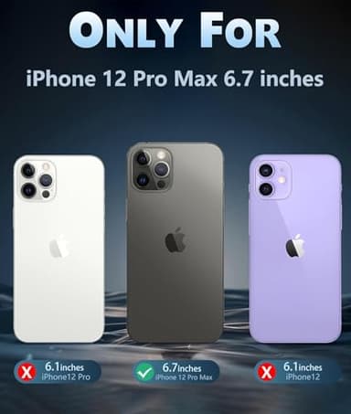 FNTCASE for iPhone 12 Pro-Max Case: Strong Magnetic Anti Yellowing Slim Clear Case | Military Grade Protective & Shockproof Drop Protection Thin Transparent Phone Cover(Q-Clear) - Image 2