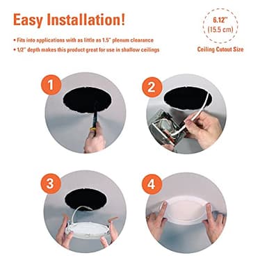 HALO HLB Recessed Lighting 6 Inch LED Thin Canless, Dimmable w/Selectable Color Temperatures, 6-Pack -HLB6099FS1EMWR-6PK - Image 6