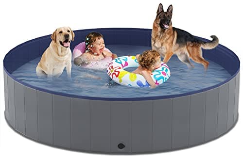 Niubya Foldable Dog Swimming Pool, Collapsible Hard Plastic, Portable Bath Tub for Pets Dogs and Cats, Pet Wading Pool for Indoor and Outdoor, 72 x 12 Inches - Image 1